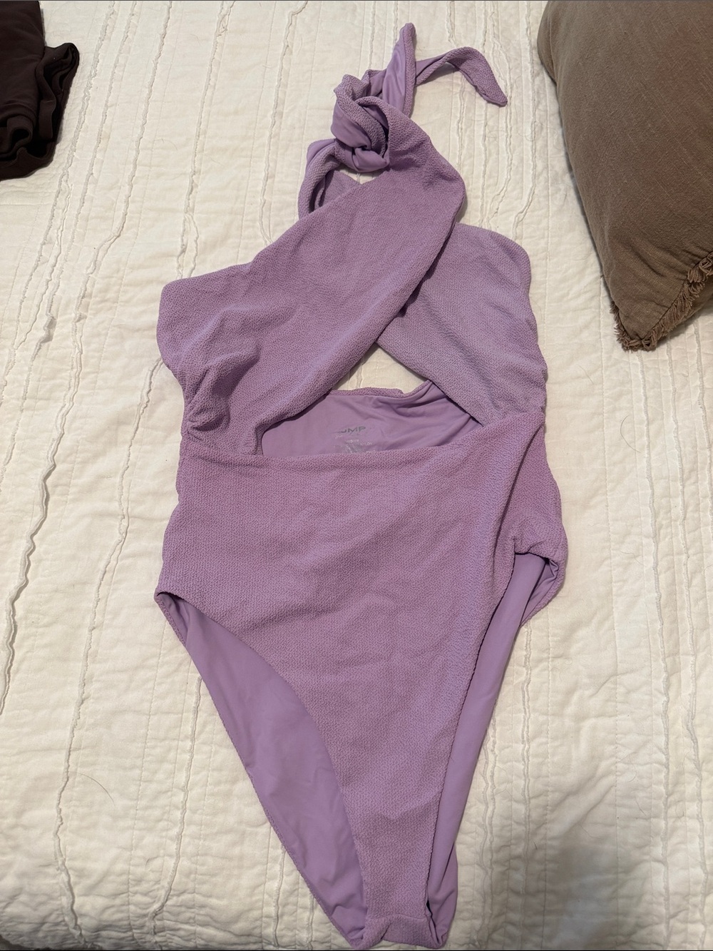 Lavender Halter One-Piece Swim Bodysuit